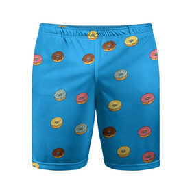 Мужские шорты 3D спортивные с принтом Пончики в Курске,  |  | donut | гомер | еда | пончики | симпсон | фаст