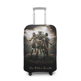 Чехол для чемодана 3D с принтом The Elder Scrolls в Курске, 86% полиэфир, 14% спандекс | двустороннее нанесение принта, прорези для ручек и колес | elder | scrolls | tes | древние | свитки