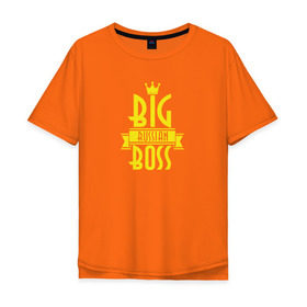 Мужская футболка хлопок Oversize с принтом Big Russian Boss в Курске, 100% хлопок | свободный крой, круглый ворот, “спинка” длиннее передней части | bigg | trap | биг | босс | рашн | рэп | трап | треп | трэп