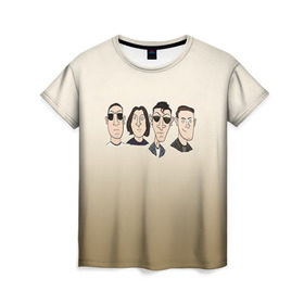 Женская футболка 3D с принтом Arctic Monkeys 1 в Курске, 100% полиэфир ( синтетическое хлопкоподобное полотно) | прямой крой, круглый вырез горловины, длина до линии бедер | 