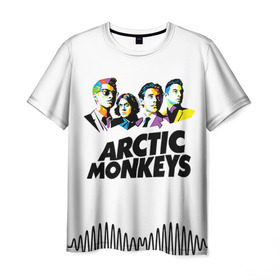 Мужская футболка 3D с принтом Arctic Monkeys 2 в Курске, 100% полиэфир | прямой крой, круглый вырез горловины, длина до линии бедер | am | arctic | arctic monkeys | monkeys | rock | алекс тёрнер | амы | арктические мартышки | джейми кук | мартышки | мэтт хелдерс. ам | ник омэлли | ник о’мэлли | рок