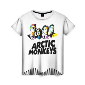 Женская футболка 3D с принтом Arctic Monkeys 2 в Курске, 100% полиэфир ( синтетическое хлопкоподобное полотно) | прямой крой, круглый вырез горловины, длина до линии бедер | am | arctic | arctic monkeys | monkeys | rock | алекс тёрнер | амы | арктические мартышки | джейми кук | мартышки | мэтт хелдерс. ам | ник омэлли | ник о’мэлли | рок
