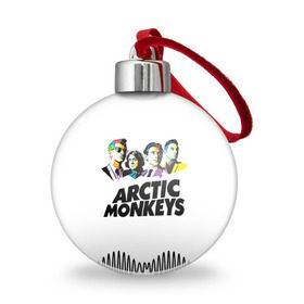 Ёлочный шар с принтом Arctic Monkeys 2 в Курске, Пластик | Диаметр: 77 мм | am | arctic | arctic monkeys | monkeys | rock | алекс тёрнер | амы | арктические мартышки | джейми кук | мартышки | мэтт хелдерс. ам | ник омэлли | ник о’мэлли | рок