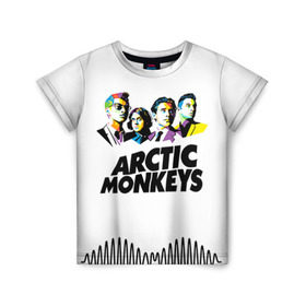 Детская футболка 3D с принтом Arctic Monkeys 2 в Курске, 100% гипоаллергенный полиэфир | прямой крой, круглый вырез горловины, длина до линии бедер, чуть спущенное плечо, ткань немного тянется | am | arctic | arctic monkeys | monkeys | rock | алекс тёрнер | амы | арктические мартышки | джейми кук | мартышки | мэтт хелдерс. ам | ник омэлли | ник о’мэлли | рок