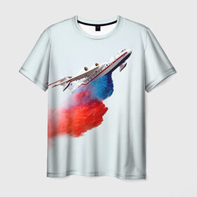 Мужская футболка 3D с принтом Самолет Мчс 1 в Курске, 100% полиэфир | прямой крой, круглый вырез горловины, длина до линии бедер | армия | армия россии | военная | военная техника | самолет | самолеты | техника