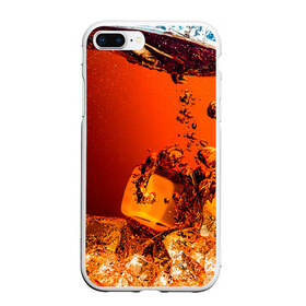 Чехол для iPhone 7Plus/8 Plus матовый с принтом Кола 1 в Курске, Силикон | Область печати: задняя сторона чехла, без боковых панелей | cocacola | cola | pepsi | кола | лёд | напиток | пепси | пузыри