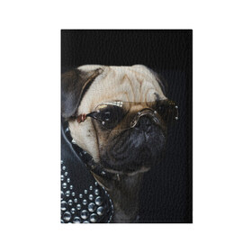 Обложка для паспорта матовая кожа с принтом Бульдог в очках в Курске, натуральная матовая кожа | размер 19,3 х 13,7 см; прозрачные пластиковые крепления | бульдог в очках | домашнее | животное | клепки | кожа | металлист | очки | пес | прикол | рокер | собака | умный | ученый | французский