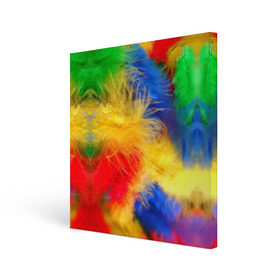 Холст квадратный с принтом Цветные перья в Курске, 100% ПВХ |  | перья | радуга | спектр | фон | цвета | цветные | яркие