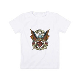Детская футболка хлопок с принтом Eagles of Death Metal в Курске, 100% хлопок | круглый вырез горловины, полуприлегающий силуэт, длина до линии бедер | Тематика изображения на принте: дэтметал | метал | мош | орлы