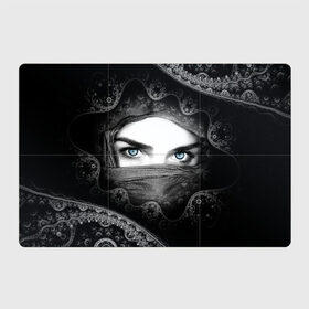 Магнитный плакат 3Х2 с принтом Восточная девушка в Курске, Полимерный материал с магнитным слоем | 6 деталей размером 9*9 см | взгляд | восточная девушка | глаза | красивая | никаб | орнамент | узоры | хиджаб