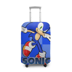 Чехол для чемодана 3D с принтом Sonic The-Hedgehog в Курске, 86% полиэфир, 14% спандекс | двустороннее нанесение принта, прорези для ручек и колес | sega sonic