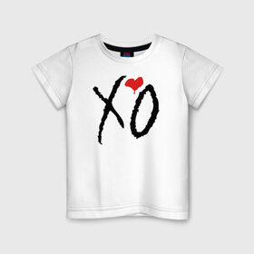 Детская футболка хлопок с принтом XO в Курске, 100% хлопок | круглый вырез горловины, полуприлегающий силуэт, длина до линии бедер | Тематика изображения на принте: drake | the weeknd | xo