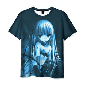 Мужская футболка 3D с принтом Anime Girl в Курске, 100% полиэфир | прямой крой, круглый вырез горловины, длина до линии бедер | девушка
