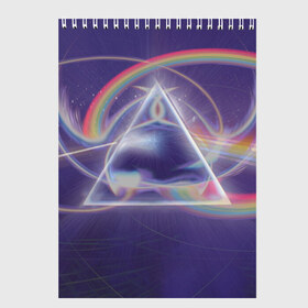 Скетчбук с принтом Pink Floyd в Курске, 100% бумага
 | 48 листов, плотность листов — 100 г/м2, плотность картонной обложки — 250 г/м2. Листы скреплены сверху удобной пружинной спиралью | pink floyd