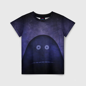 Детская футболка 3D с принтом Мора в лесу в Курске, 100% гипоаллергенный полиэфир | прямой крой, круглый вырез горловины, длина до линии бедер, чуть спущенное плечо, ткань немного тянется | Тематика изображения на принте: глаза | лес | муми тролль | туман
