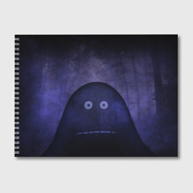 Альбом для рисования с принтом Мора в лесу в Курске, 100% бумага
 | матовая бумага, плотность 200 мг. | Тематика изображения на принте: глаза | лес | муми тролль | туман