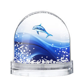 Водяной шар с принтом Дельфин в Курске, Пластик | Изображение внутри шара печатается на глянцевой фотобумаге с двух сторон | дельфин | море | рыбка