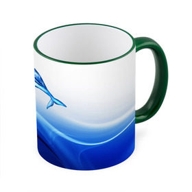 Кружка 3D с принтом Дельфин в Курске, керамика | ёмкость 330 мл | Тематика изображения на принте: дельфин | море | рыбка