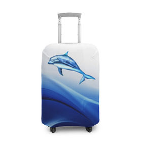 Чехол для чемодана 3D с принтом Дельфин в Курске, 86% полиэфир, 14% спандекс | двустороннее нанесение принта, прорези для ручек и колес | дельфин | море | рыбка