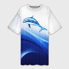 Платье-футболка 3D с принтом Дельфин в Курске,  |  | дельфин | море | рыбка