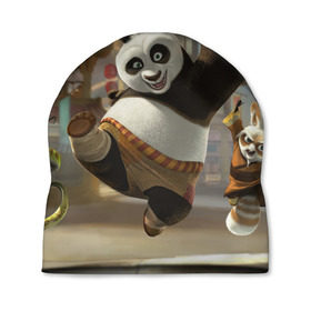 Шапка 3D с принтом Кунг Фу панда в Курске, 100% полиэстер | универсальный размер, печать по всей поверхности изделия | кунг фу панда | мультфильмы