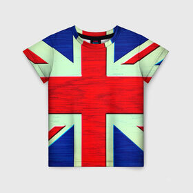 Детская футболка 3D с принтом Англия в Курске, 100% гипоаллергенный полиэфир | прямой крой, круглый вырез горловины, длина до линии бедер, чуть спущенное плечо, ткань немного тянется | Тематика изображения на принте: англия | модные | популярные | прикольные | стена | флаг