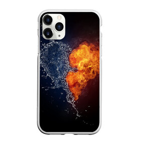 Чехол для iPhone 11 Pro матовый с принтом Water and flames heart в Курске, Силикон |  | вода | огонь огонь и вода | пар | прикольное | разное | сердце