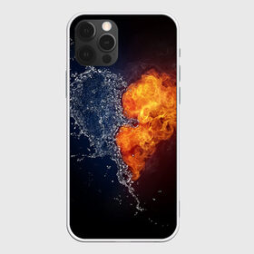 Чехол для iPhone 12 Pro Max с принтом Water and flames heart в Курске, Силикон |  | Тематика изображения на принте: вода | огонь огонь и вода | пар | прикольное | разное | сердце