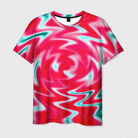 Мужская футболка 3D с принтом Разводы красок в Курске, 100% полиэфир | прямой крой, круглый вырез горловины, длина до линии бедер | абстракции | разводы | цветные