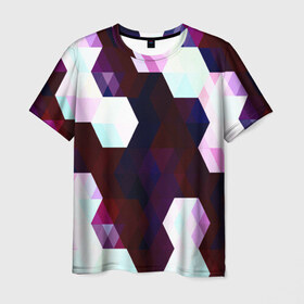Мужская футболка 3D с принтом Абстракция в Курске, 100% полиэфир | прямой крой, круглый вырез горловины, длина до линии бедер | абстракт | абстракции | волны | прикольные | ромб | текстуры