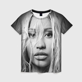 Женская футболка 3D с принтом Ники Минаж в Курске, 100% полиэфир ( синтетическое хлопкоподобное полотно) | прямой крой, круглый вырез горловины, длина до линии бедер | onika tanya maraj | автор исполнитель | актриса | американская | ники минаж | певица | рэпер