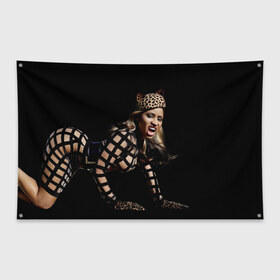 Флаг-баннер с принтом Ники Минаж в Курске, 100% полиэстер | размер 67 х 109 см, плотность ткани — 95 г/м2; по краям флага есть четыре люверса для крепления | onika tanya maraj | автор исполнитель | актриса | американская | ники минаж | певица | рэпер