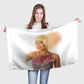 Флаг 3D с принтом Ники Минаж в Курске, 100% полиэстер | плотность ткани — 95 г/м2, размер — 67 х 109 см. Принт наносится с одной стороны | onika tanya maraj | автор исполнитель | актриса | американская | ники минаж | певица | рэпер | эпотаж
