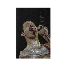 Обложка для паспорта матовая кожа с принтом Фредди Меркьюри в Курске, натуральная матовая кожа | размер 19,3 х 13,7 см; прозрачные пластиковые крепления | freddie mercury | queen. | автор песен | британский | вокалист | певец | рок группа | фредди меркьюри