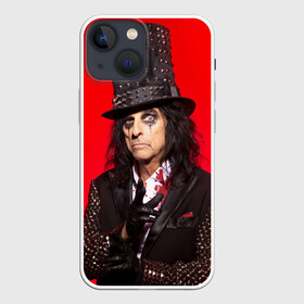 Чехол для iPhone 13 mini с принтом Элис Купер в Курске,  |  | alice cooper | vincent damon furnier | автор песен | американский | винсент дэймон фурнье | рок певец | фёрниэр | шок рокер | элис купер