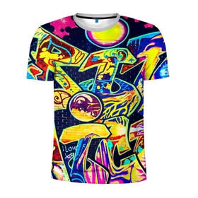 Мужская футболка 3D спортивная с принтом Urban style в Курске, 100% полиэстер с улучшенными характеристиками | приталенный силуэт, круглая горловина, широкие плечи, сужается к линии бедра | style | urban | город | граффити