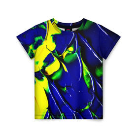 Детская футболка 3D с принтом Брызги красок в Курске, 100% гипоаллергенный полиэфир | прямой крой, круглый вырез горловины, длина до линии бедер, чуть спущенное плечо, ткань немного тянется | мазки | цветные