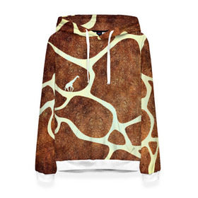 Женская толстовка 3D с принтом Жирафик в Курске, 100% полиэстер  | двухслойный капюшон со шнурком для регулировки, мягкие манжеты на рукавах и по низу толстовки, спереди карман-кенгуру с мягким внутренним слоем. | жираф | жирафик | текстуры