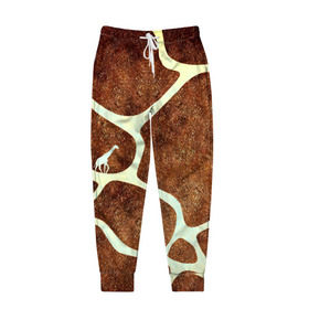Мужские брюки 3D с принтом Жирафик в Курске, 100% полиэстер | манжеты по низу, эластичный пояс регулируется шнурком, по бокам два кармана без застежек, внутренняя часть кармана из мелкой сетки | Тематика изображения на принте: жираф | жирафик | текстуры