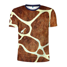 Мужская футболка 3D спортивная с принтом Жирафик в Курске, 100% полиэстер с улучшенными характеристиками | приталенный силуэт, круглая горловина, широкие плечи, сужается к линии бедра | Тематика изображения на принте: жираф | жирафик | текстуры