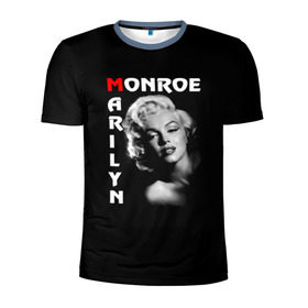 Мужская футболка 3D спортивная с принтом Мерилин Монро в Курске, 100% полиэстер с улучшенными характеристиками | приталенный силуэт, круглая горловина, широкие плечи, сужается к линии бедра | Тематика изображения на принте: marilyn monroe | кинозвезда | мерилин монро