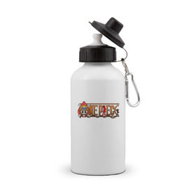 Бутылка спортивная с принтом One Piece - logo Ace в Курске, металл | емкость — 500 мл, в комплекте две пластиковые крышки и карабин для крепления | ван пис | лого | луффи | мугивара | пираты | эйс