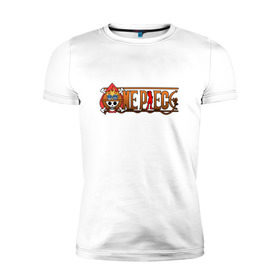 Мужская футболка премиум с принтом One Piece - logo Ace в Курске, 92% хлопок, 8% лайкра | приталенный силуэт, круглый вырез ворота, длина до линии бедра, короткий рукав | ван пис | лого | луффи | мугивара | пираты | эйс