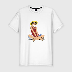 Мужская футболка премиум с принтом One piece: Luffy в Курске, 92% хлопок, 8% лайкра | приталенный силуэт, круглый вырез ворота, длина до линии бедра, короткий рукав | 