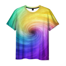 Мужская футболка 3D с принтом Смесь красок в Курске, 100% полиэфир | прямой крой, круглый вырез горловины, длина до линии бедер | абстракция | краски | прикольные картинки