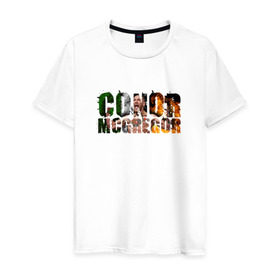 Мужская футболка хлопок с принтом Конор Макгрегор в Курске, 100% хлопок | прямой крой, круглый вырез горловины, длина до линии бедер, слегка спущенное плечо. | conor | mcgregor | ufc | грегор | ирландия | мак