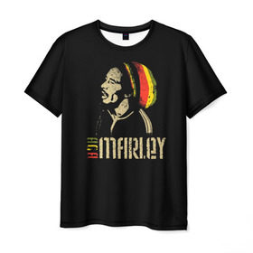 Мужская футболка 3D с принтом Bob Marley в Курске, 100% полиэфир | прямой крой, круглый вырез горловины, длина до линии бедер | bob marley | боб марли | музыка | регги | ямайка
