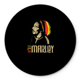 Коврик круглый с принтом Bob Marley в Курске, резина и полиэстер | круглая форма, изображение наносится на всю лицевую часть | bob marley | боб марли | музыка | регги | ямайка