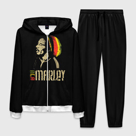 Мужской костюм 3D с принтом Bob Marley в Курске, 100% полиэстер | Манжеты и пояс оформлены тканевой резинкой, двухслойный капюшон со шнурком для регулировки, карманы спереди | bob marley | боб марли | музыка | регги | ямайка