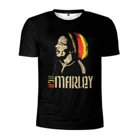 Мужская футболка 3D спортивная с принтом Bob Marley в Курске, 100% полиэстер с улучшенными характеристиками | приталенный силуэт, круглая горловина, широкие плечи, сужается к линии бедра | Тематика изображения на принте: bob marley | боб марли | музыка | регги | ямайка